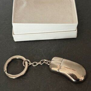 Stainless Steel Computer Mouse Key Chain/Ring Charm